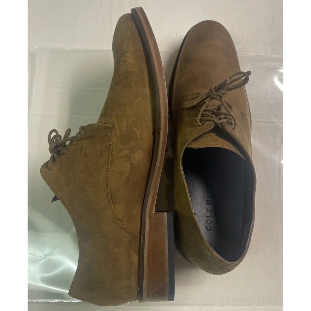 Cole Haan Mens Brown Suede Oxford Lace Up Shoes Business Casual Size 9M